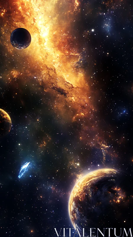 Multi-planet stellar field with luminous galactic nebular band