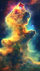 Nebular pillar digital painting with prismatic cosmic lighting.