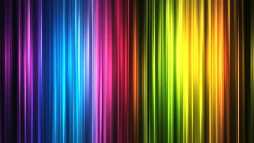 Vertical neon light spectrum forms vivid multicolor abstract field