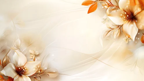 Blooming Elegance: Where Amber Petals Dance Through Liquid Light