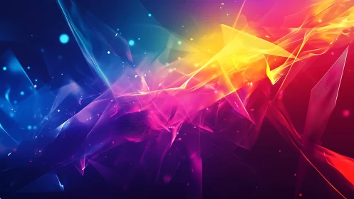 Vivid Abstract Light Waves in Neon Colors, Digital Art Style.
