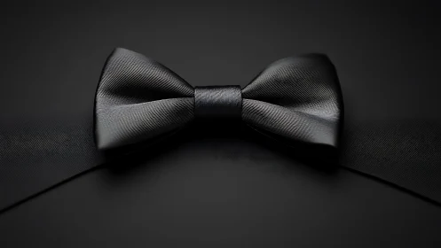 Midnight satin bowtie poised for quiet black-tie drama.