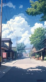 Sunlit small-town street welcomes a slow and gentle morning