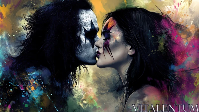 Two Souls Meet in Vibrant Painted Light