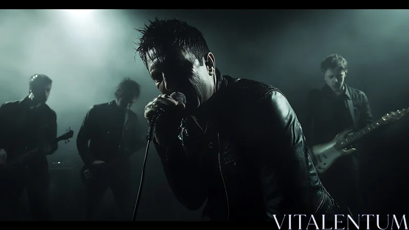 Stormlit frontman hurls lyrics into a fog drenched stage