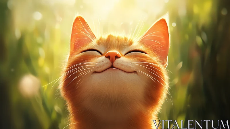 Orange kitten head rendered in soft backlit digital style.