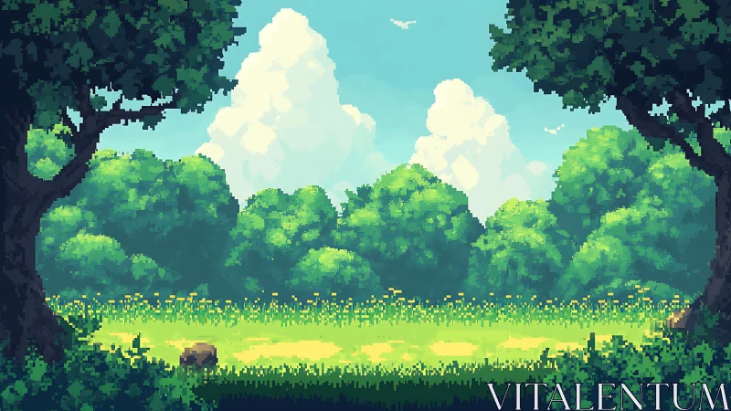 Forest Meadow Dreams: A Pixel Art Sanctuary.
