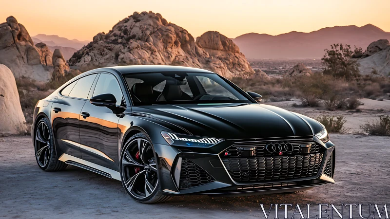 Desert dusk turns this glossy Audi into rolling obsidian lightning