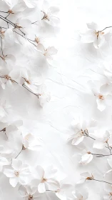 White Delicate Flowers with Copper Stamens Arranged in Soft Botanical Composition