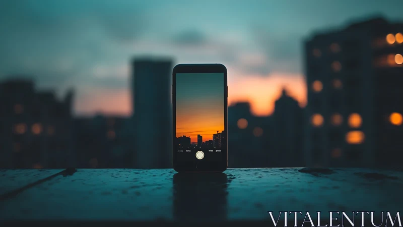 Phone Captures the Magic of a Glowing City Sunset