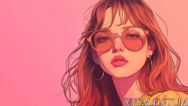 Confident girl in pink sunglasses radiates modern pop flair