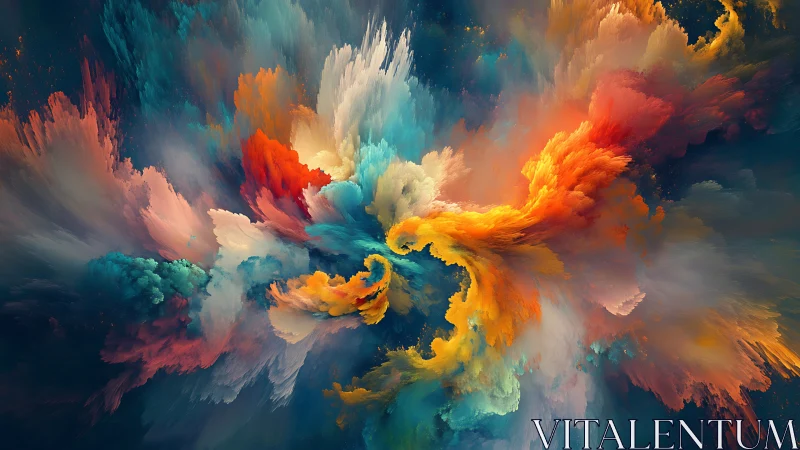 Vibrant digital nebula swirling in multicolor motion.