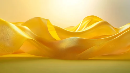 Golden fabric waves flow softly in glowing abstract light.