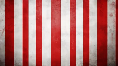 Vintage Red and White Striped Pattern with Grunge Texture.