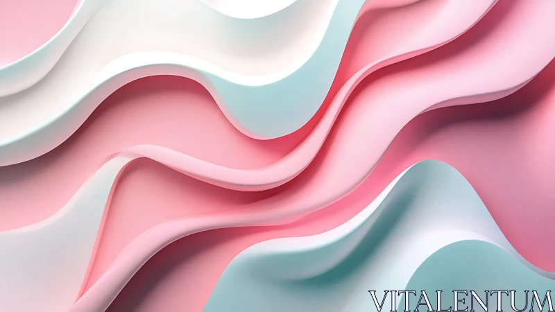 Parametric pastel surface waves with soft volumetric shading.