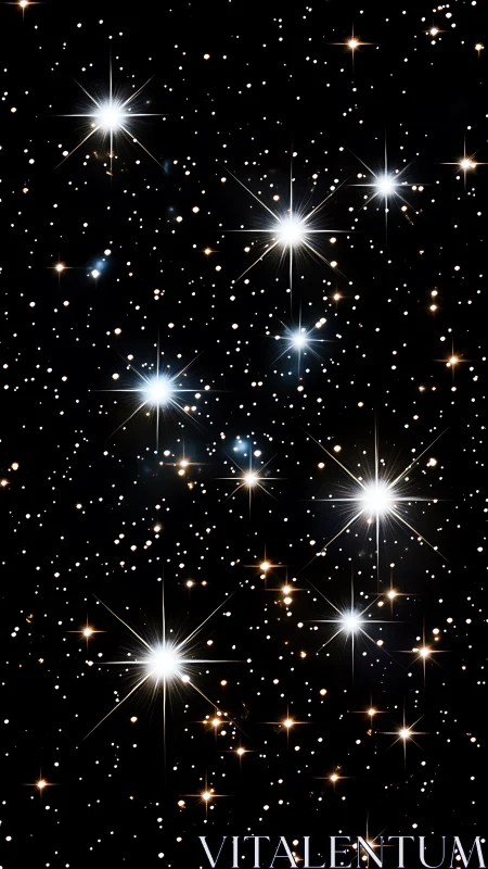 Dense star field with bright stellar diffraction spikes.