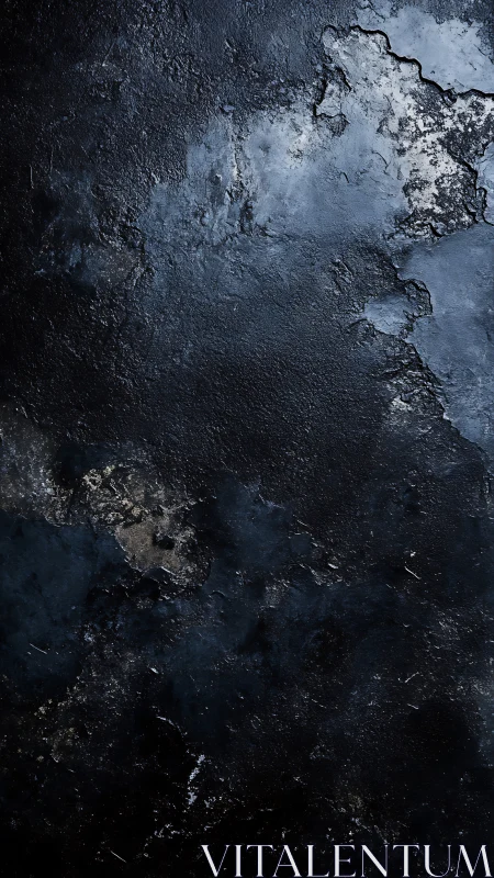 Textured dark surface shows irregular mottled tonal areas