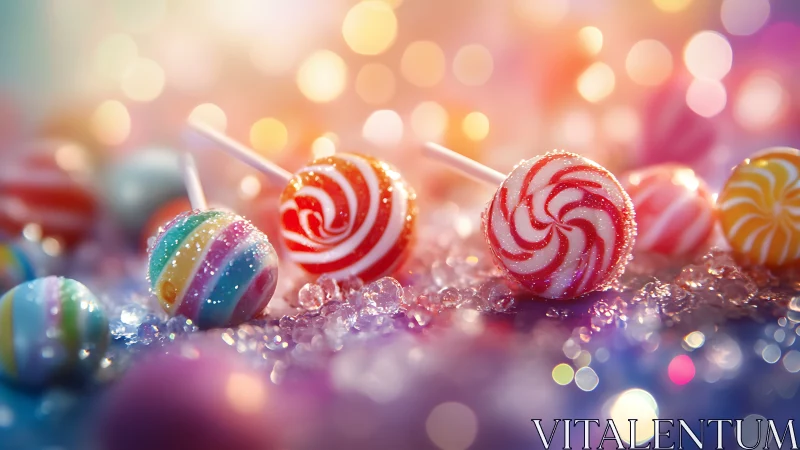 Candy Collection Against Soft Bokeh Glow.