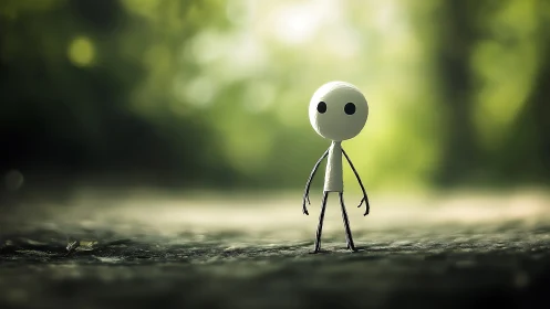 Tiny forest wanderer pausing in a pool of soft sunlight.