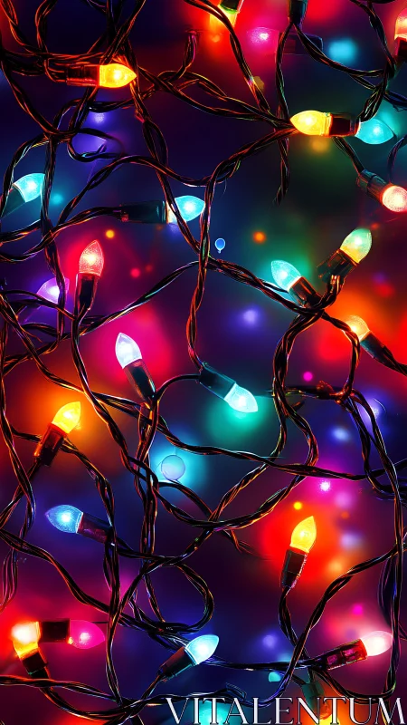 Entangled multicolor LED string lights form luminous network
