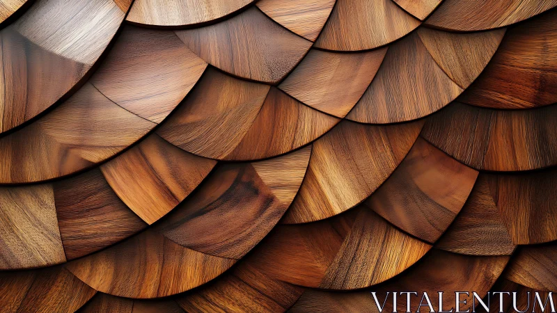 Layered wooden scale pattern with warm carved curves.