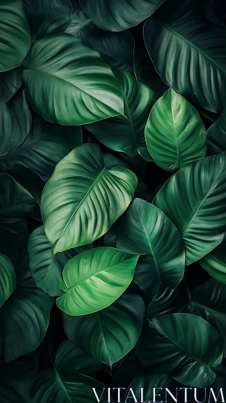 Lush tropical leaves offering calm, layered jungle comfort.