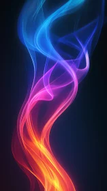 Neon ribbons of light swirling through a quiet midnight sky.