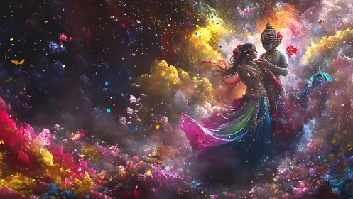 Divine Love in Cosmic Blooms.