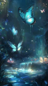 Moonlit lagoon where luminous butterflies rehearse dreams.