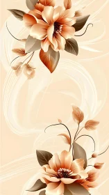 Elegant Flowers in Warm Peachy Tones Floating Gracefully