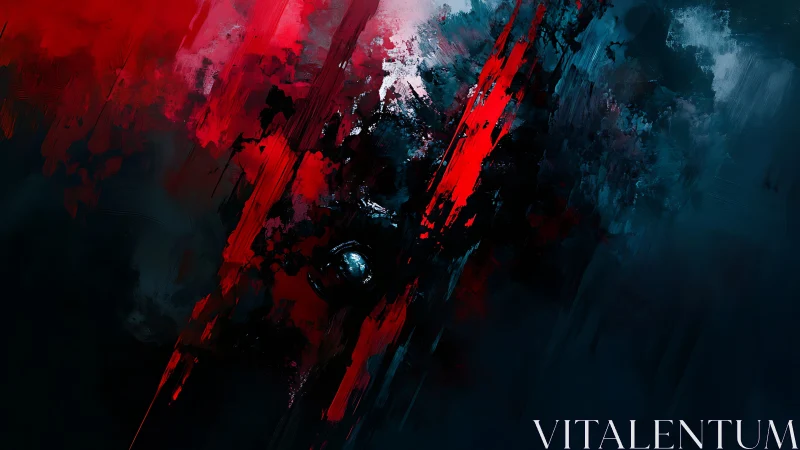 Storm of Crimson and Midnight Hues in Motion.