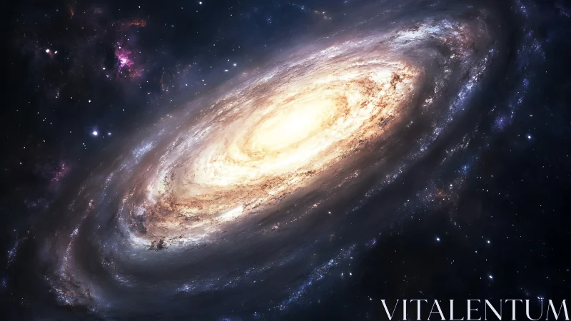 Swirling galactic maelstrom pours starlight into cosmic night