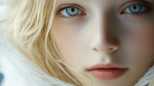 Photorealistic close-up portrait with ethereal soft focus rendering.