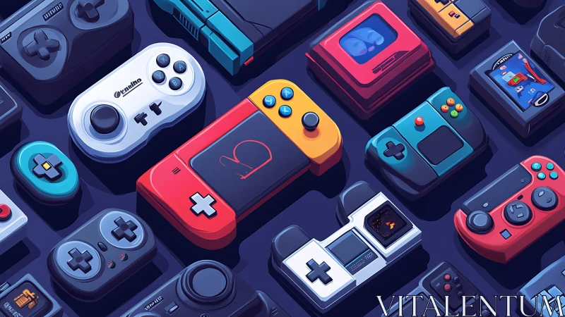Isometric spectrum of handheld gamepad hardware evolution.