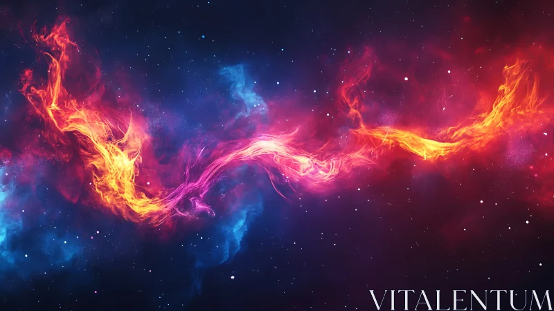 Stellar fire river swirling through a neon-dusted cosmos.