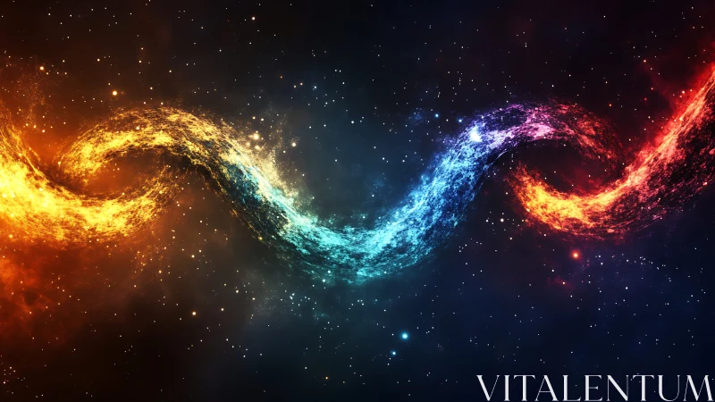 Cosmic rivers of fire and ice weave a luminous infinity loop