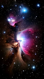 Stellar nebula plume cascading through star-filled void.