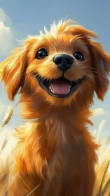 Sunny field puppy with the world&rsquo;s happiest smile.