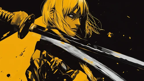 Blade-slick resolve carves lightning through yellow shadow