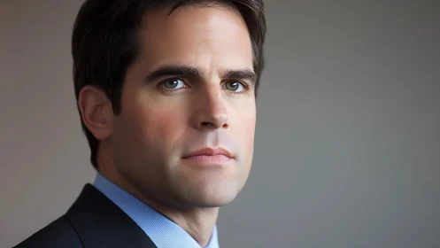 Calm-eyed professional in poised, softly lit portrait study.