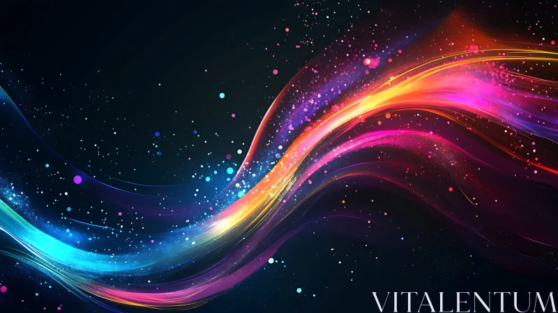 Neon rivers of color swirling through star-swept night.