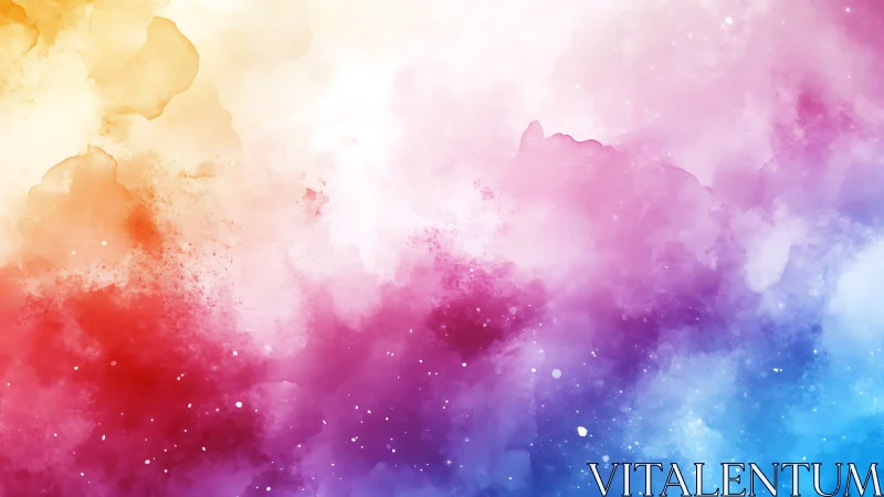 Colorful cloud nebula drifts softly across a dreamy sky