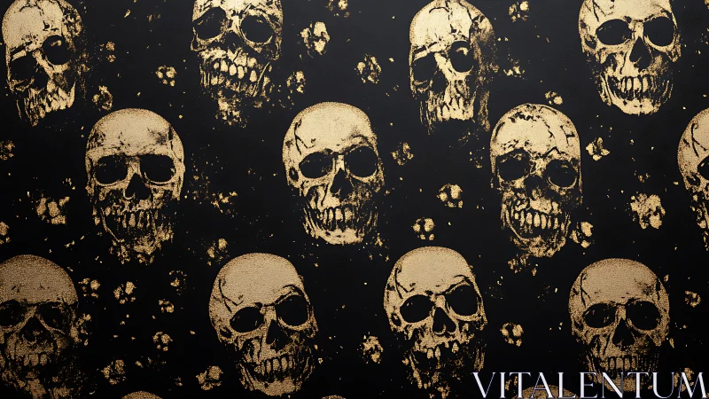 Gilded skull constellation pattern on midnight noir canvas.
