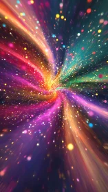 Starlit color streams hurtle inward to ignite a cosmic bloom