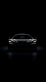 Midnight supercar prowling from the shadows in silence.