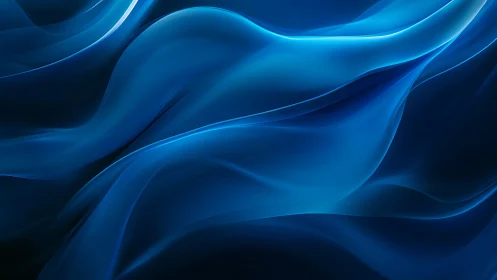 Layered translucent blue waveforms with luminous gradients