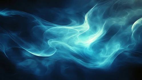 Ghostlight currents curl through a deep digital midnight