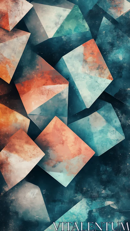 Soft crystal prisms drift through a teal and ember dreamfield