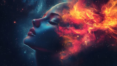 Dreaming in starlight with a nebula of glowing thoughts.