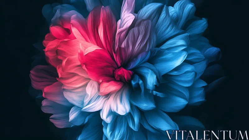 Chromatic Bloom: Where Crimson Meets Azure.